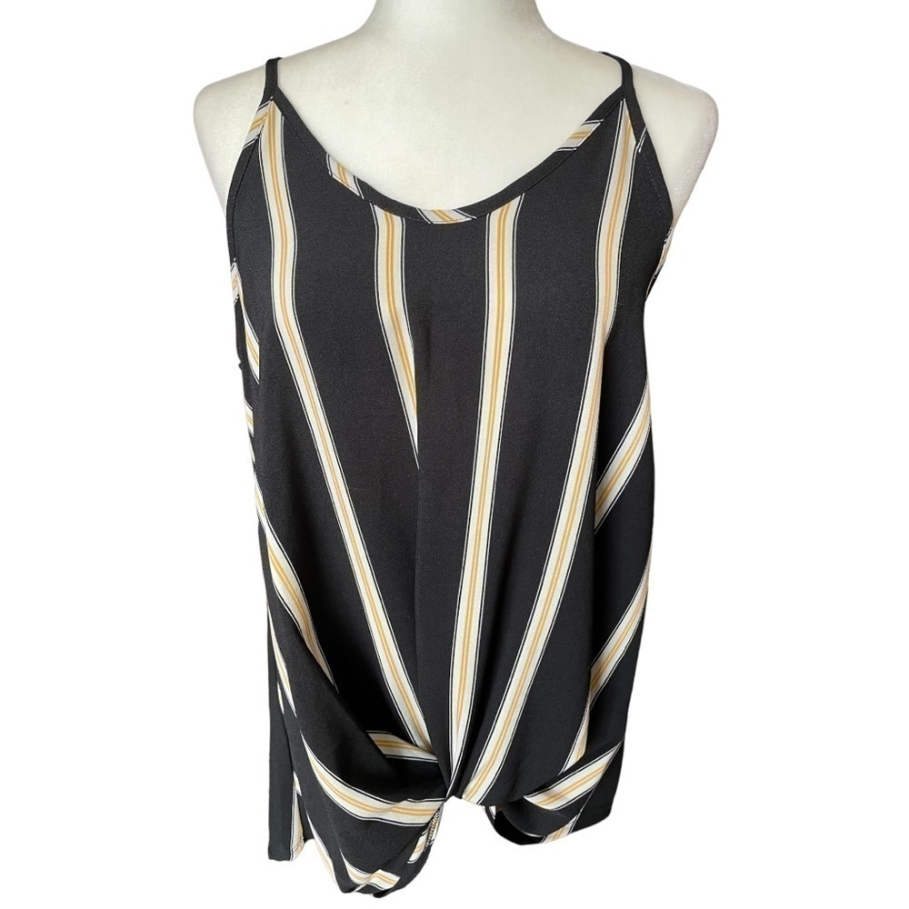 WHITE Birch Sleeveless Top Striped Pattern M